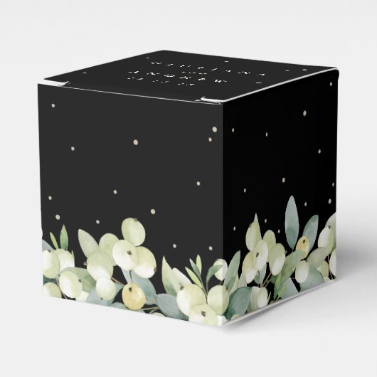 Ballotins Mariage d'hiver Elégant Black Snowberry+Eucalyptus (Verso)