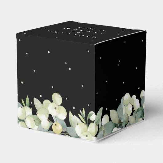 Ballotins Mariage d'hiver Elégant Black Snowberry+Eucalyptus (Arrière)