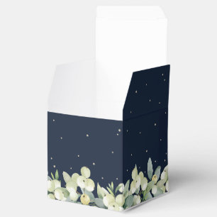 Ballotins Mariage d'hiver Elégant Marine Snowberry+Eucalyptu