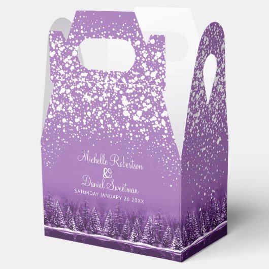 Ballotins Mariage d'hiver pins lac violet art (Ouvert)