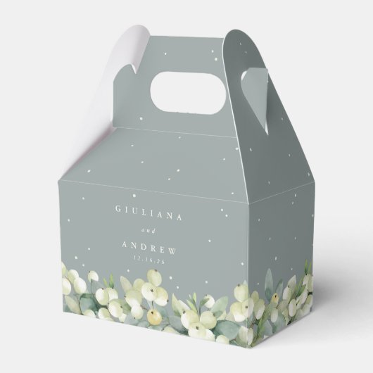 Ballotins Mariage d'hiver Seafoam Green Snowberry+Eucalyptus (Verso)