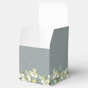 Ballotins Mariage d'hiver Seafoam Green Snowberry+Eucalyptus