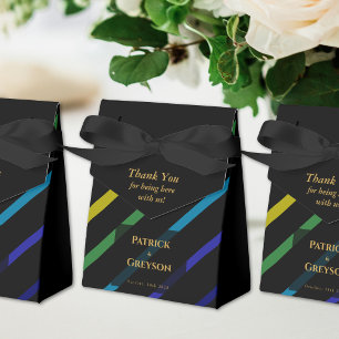 Ballotins Mariage d'hommes gays, élégant, arc-en-ciel, merci