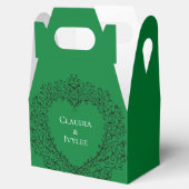 Ballotins Mariage du coeur noir vert (Ouvert)