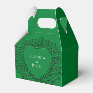 Ballotins Mariage du coeur noir vert