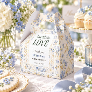 Ballotins Mariage Dusty Blue Broderie Florale Vintage