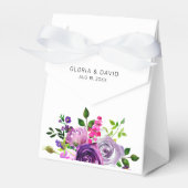 Ballotins Mariage élégant à la florale violette (Verso)