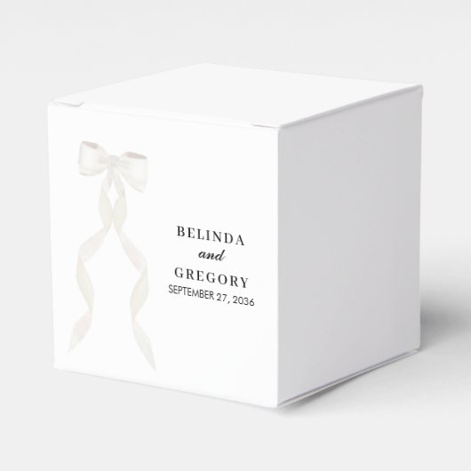 Ballotins Mariage élégant au ruban blanc à la bow (Verso)