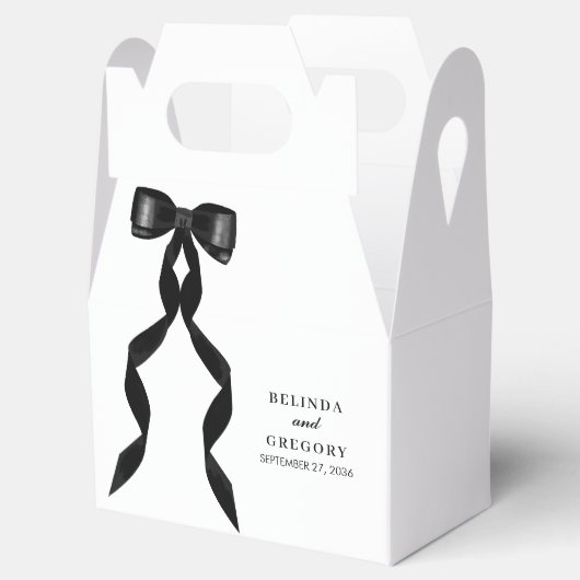 Ballotins Mariage élégant au ruban noir (Ouvert)