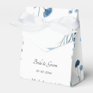 Ballotins Mariage Élégant aux Fleurs Bleues