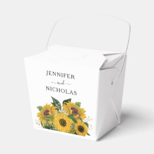 Ballotins Mariage Élégant aux Tournesols Floraux