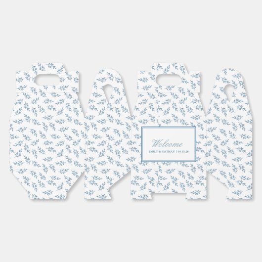 Ballotins Mariage élégant bleu Accueil personnalisé Invité (Déplié)