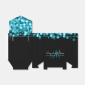 Ballotins Mariage élégant de la fête scintille turquoise (Déplié)