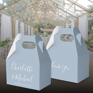 Ballotins Mariage élégant écriture signature Dusty Blue