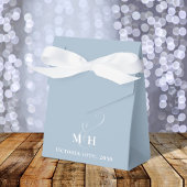 Ballotins Mariage élégant Faveurs Dusty Blue Monogramme