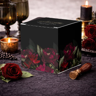 Ballotins Mariage Élégant Fleuris Gothique Rouge Foncé Humeu