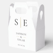 Ballotins Mariage élégant monogramme noir et or (Ouvert)