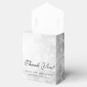 Ballotins Mariage élégant Monogramme Silver Winter Wonderlan (Ouvert)