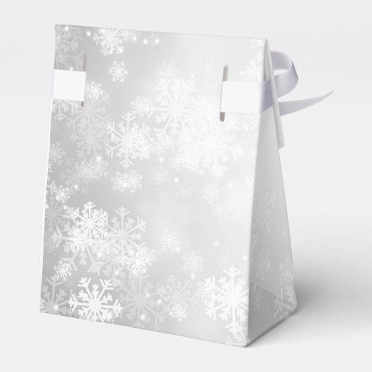 Ballotins Mariage élégant Monogramme Silver Winter Wonderlan (Arrière)