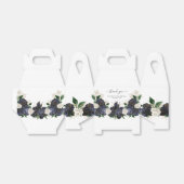 Ballotins Mariage élégant Navy & White Rose Florals (Déplié)