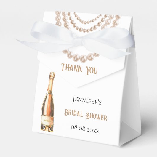 Ballotins Mariage élégant perles Prosecco (Verso)