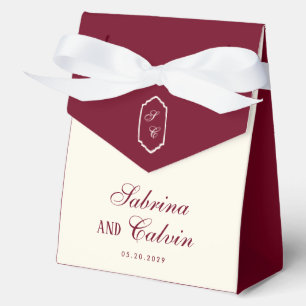 Ballotins Mariage Élégant Rétro à Carreaux Bordeaux