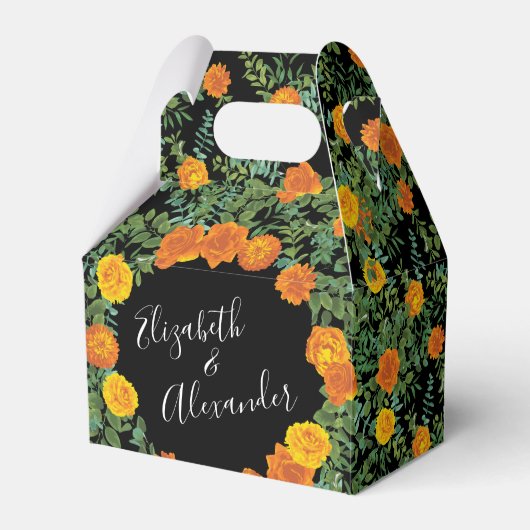 Ballotins Mariage élégant Rose noir et orange (Verso)