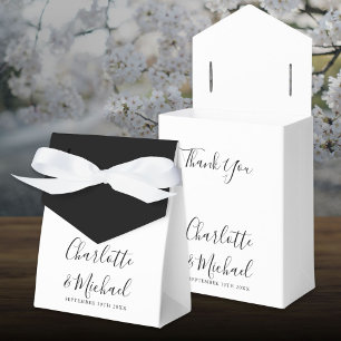 Ballotins Mariage élégant signature script noir et blanc