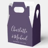 Ballotins Mariage élégant signature script violet (Ouvert)