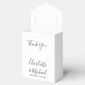 Ballotins Mariage élégant signature script violet (Ouvert)