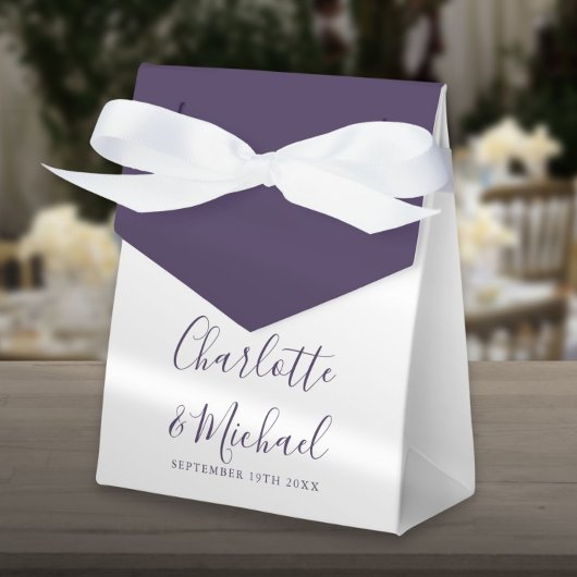Ballotins Mariage élégant signature script violet