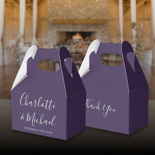 Ballotins Mariage élégant signature script violet