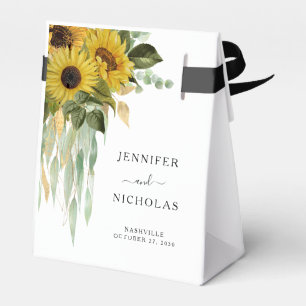 Ballotins Mariage Élégant Tournesols Floraux