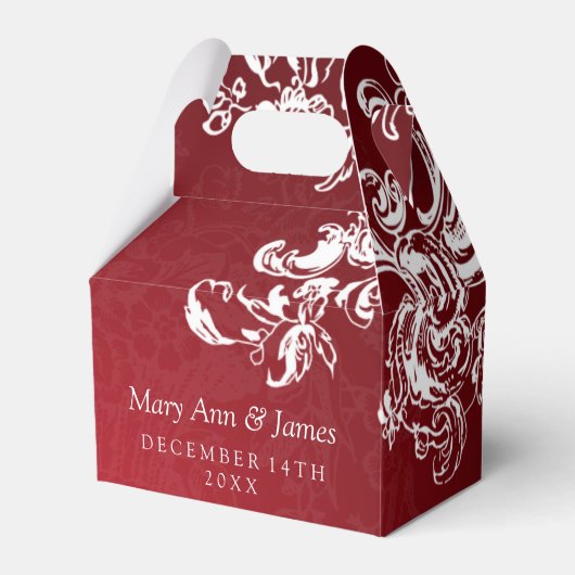 Ballotins Mariage élégant Vintage torsades 2 Rouge (Verso)