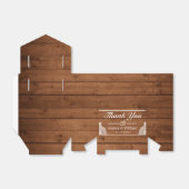 Ballotins Mariage en bois rustique et Merci en dentelle blan (Déplié)