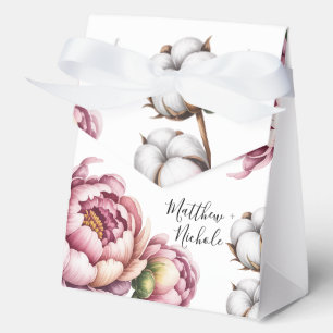 Ballotins Mariage en coton rose et blanc