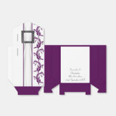 Ballotins Mariage en dentelle blanc et violet (Déplié)