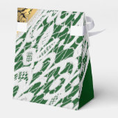 Ballotins Mariage en dentelle blanche noir vert et or damass (Arrière)