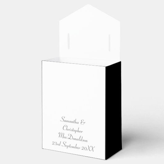 Ballotins Mariage en dentelle damassé noir et blanc clair (Ouvert)