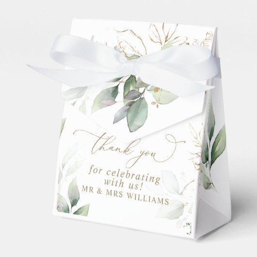 Ballotins Mariage Eucalyptus Vert & Or (Verso)