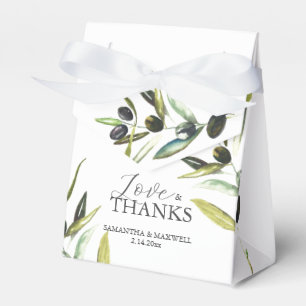 Ballotins Mariage Favor Boîtes Olive Branch Green
