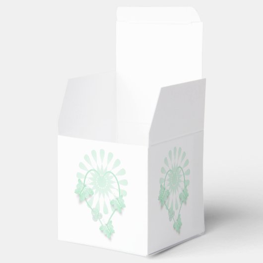 Ballotins Mariage Favor Boxes Peppermint Papillons Coeur (Ouvert)
