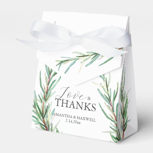 Ballotins Mariage Favor Boxes Rosemary Greenery (Verso)