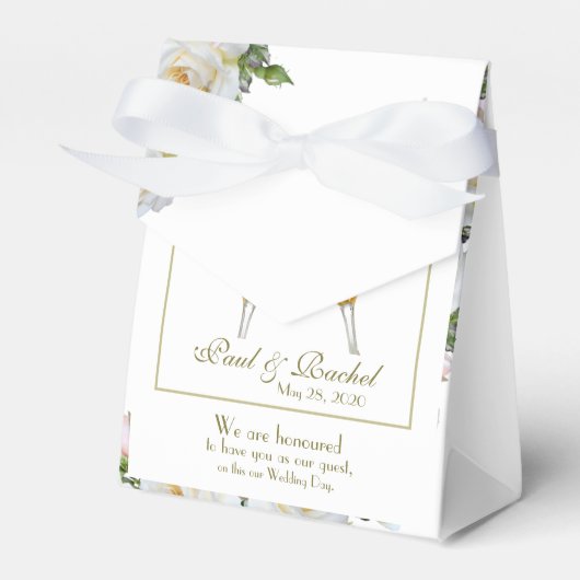 Ballotins Mariage Favor Personnaliser la verdure Rose (Verso)