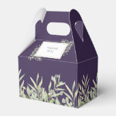 Ballotins Mariage Feuillage de Verdure Monogramme Violet (Arrière)