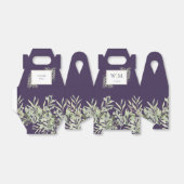 Ballotins Mariage Feuillage de Verdure Monogramme Violet (Déplié)