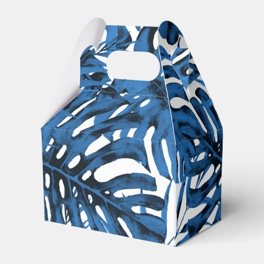 Ballotins Mariage Feuille  Denim Blue Tropical Palm (Arrière)