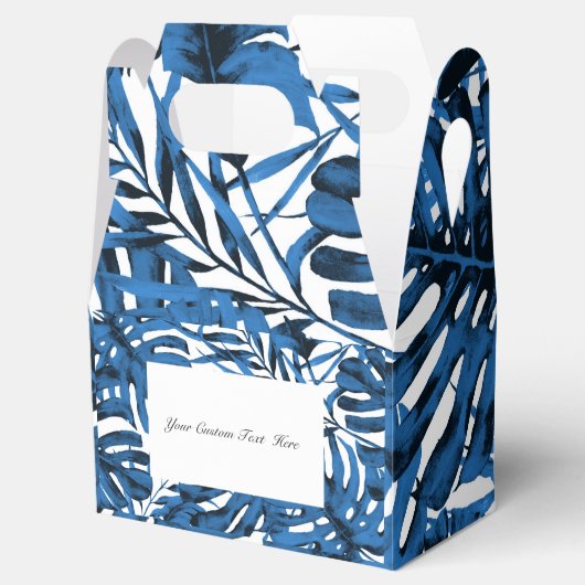 Ballotins Mariage Feuille  Denim Blue Tropical Palm (Ouvert)