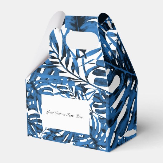 Ballotins Mariage Feuille Denim Blue Tropical Palm (Verso)