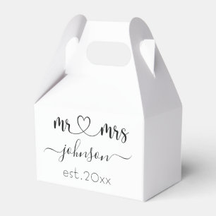 Ballotins Mariage Fiançailles Coeur M. Mme Nom personnalisé